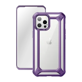 iPhone 12 Pro Max 6.7 inch Unicorn Beetle Exo with Screen Protector Clear Case-Purple Sleek Texture