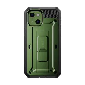 Durable Form Polished Texture Design iPhone 13 6.1 inch Unicorn Beetle Pro Rugged Case-Dark Green