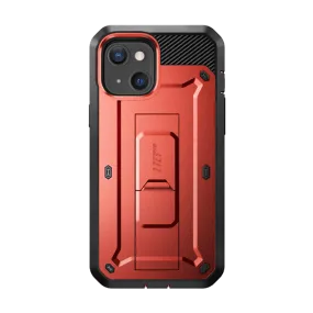 Protective Texture Layer iPhone 13 6.1 inch Unicorn Beetle Pro Rugged Case-Metallic Red