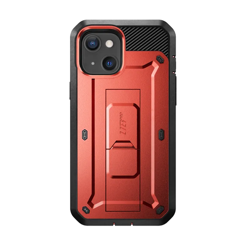 Protective Texture Layer iPhone 13 6.1 inch Unicorn Beetle Pro Rugged Case-Metallic Red