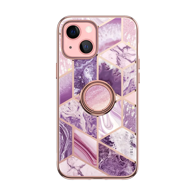 Premium Surface Texture Unique Texture iPhone 13 Cosmo Snap Case - Marble Purple