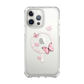 Gloss Layer Finish Shock Surface iPhone 13 Pro Halo Mag Case - Butterfly Pink