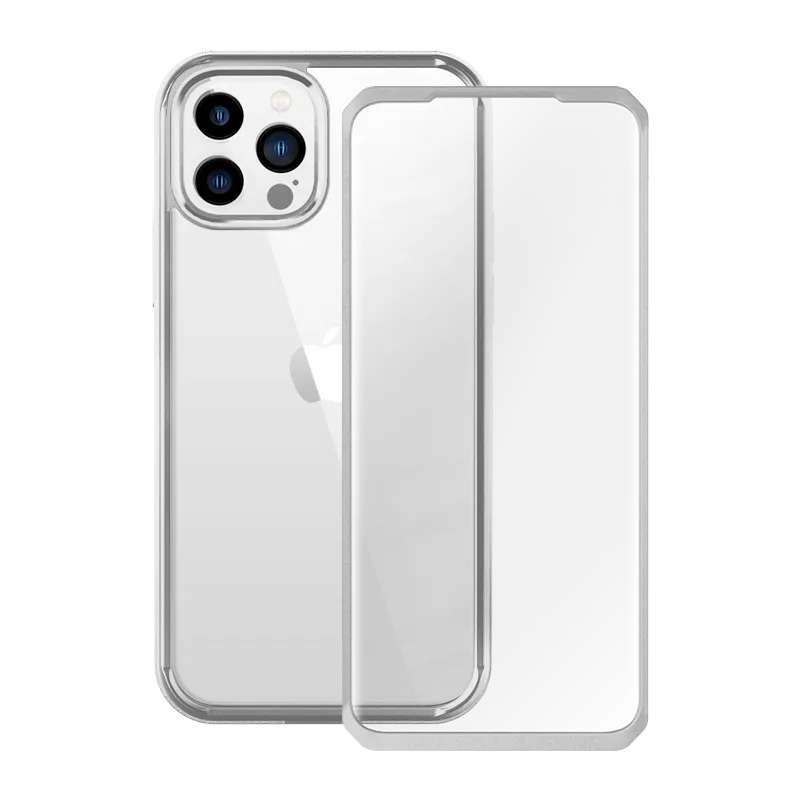 Modern Edge iPhone 13 Pro Max 6.7 inch Unicorn Beetle Edge with Screen Protector Clear Case-Silver