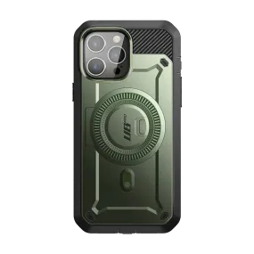 Soft Grip Layer iPhone 13 Pro Max 6.7 inch Unicorn Beetle PRO MAG Rugged MagSafe Case-Dark Green