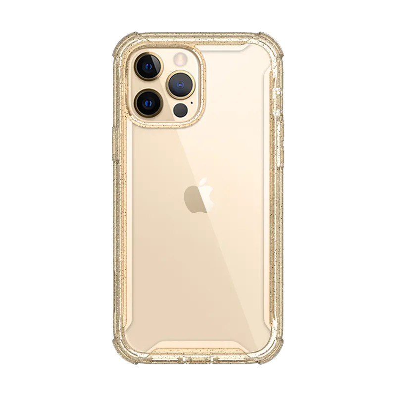Protective Craft Soft Edge Texture iPhone 13 Pro Max Ares Case - Gold/Glitter