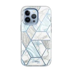 iPhone 13 Pro Max Cosmo Case - Marble Blue Luxury Surface Layer Stylish Color