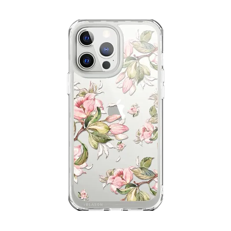 iPhone 13 Pro Max Halo Case - Flower Buds Peach Elegant Build