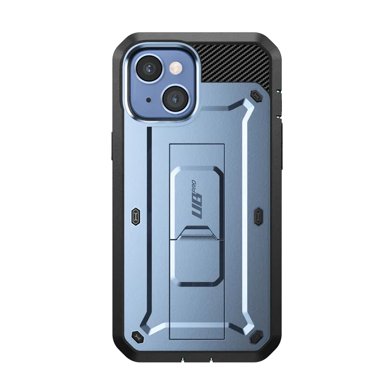iPhone 14 6.1 inch Unicorn Beetle PRO Rugged Case-Metallic Blue Smooth Look Texture Matte Pattern Design