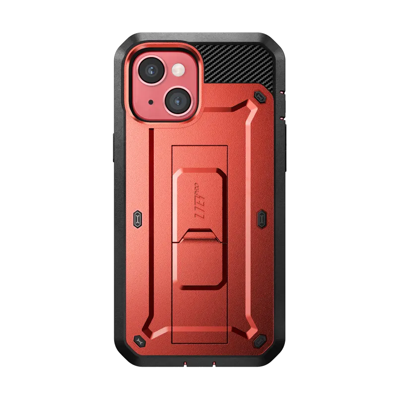 Glossy Look iPhone 14 6.1 inch Unicorn Beetle PRO Rugged Case-Metallic Red