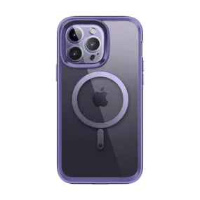 iPhone 14 Pro 6.1 inch Unicorn Beetle EDGE MAG with Screen Protector Clear Case-Deep Purple Vivid Pattern Design