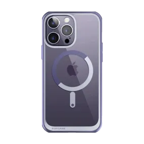 Light Form Smooth Layer Texture iPhone 14 Pro Max 6.7 inch Unicorn Beetle MAG Slim Clear MagSafe Case-Deep Purple