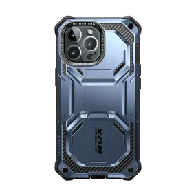 iPhone 14 Pro Max Armorbox Case - Metallic Blue Matte Pattern