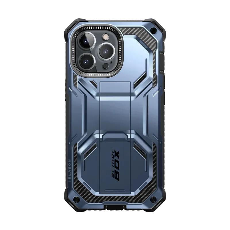 iPhone 14 Pro Max Armorbox Case - Metallic Blue Matte Pattern
