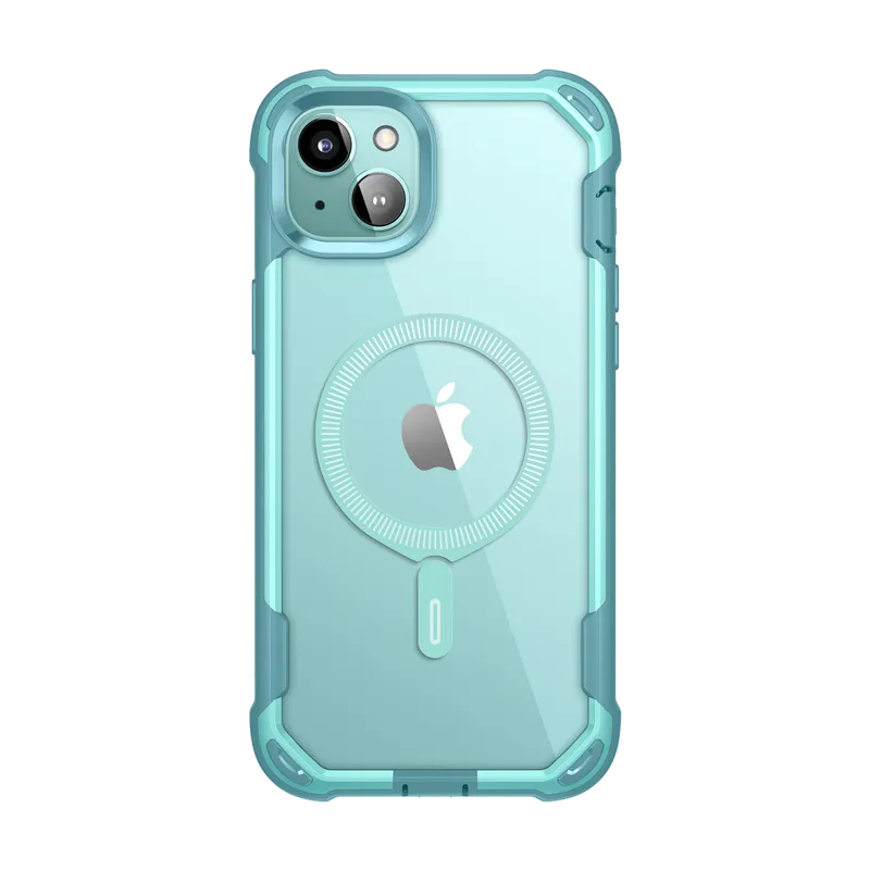 Shock Layer Hybrid Pattern Design iPhone 15 Ares Mag Case - SeaFoam