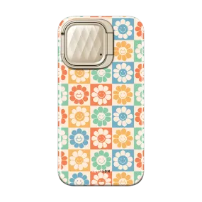 iPhone 15 Cosmo Mag Case - Rainbow Daisies Vivid Detail Minimal Pattern