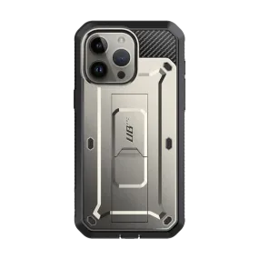 Durable Texture Finish Impact shield iPhone 15 Pro 6.1 inch Unicorn Beetle Pro Rugged Case-Titan Gray