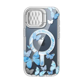 Clear Frame iPhone 15 Pro Cosmo Mag Case - Blue Fly