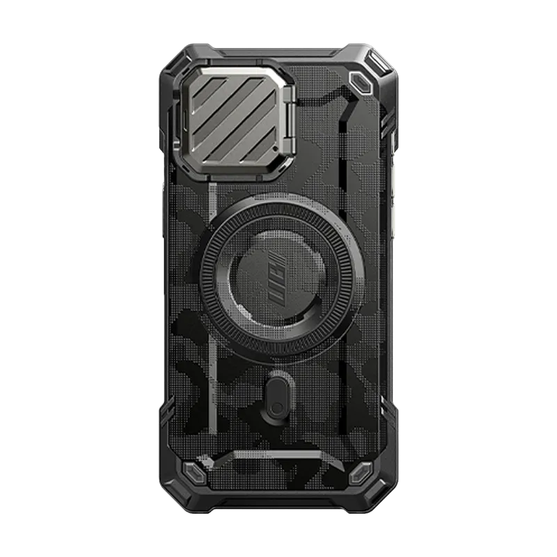 Durable Finish Layer iPhone 15 Pro Max 6.7 inch Unicorn Beetle MAG XT MagSafe Case- Black Camo