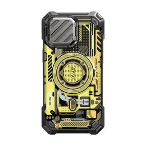 iPhone 15 Pro Max 6.7 inch Unicorn Beetle MAG XT MagSafe Case- Yellow Circuit Shock Frame Elegant Appearance