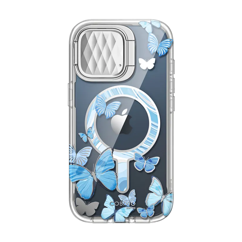 iPhone 15 Pro Max Cosmo Mag Case - Blue Fly Elegant Surface