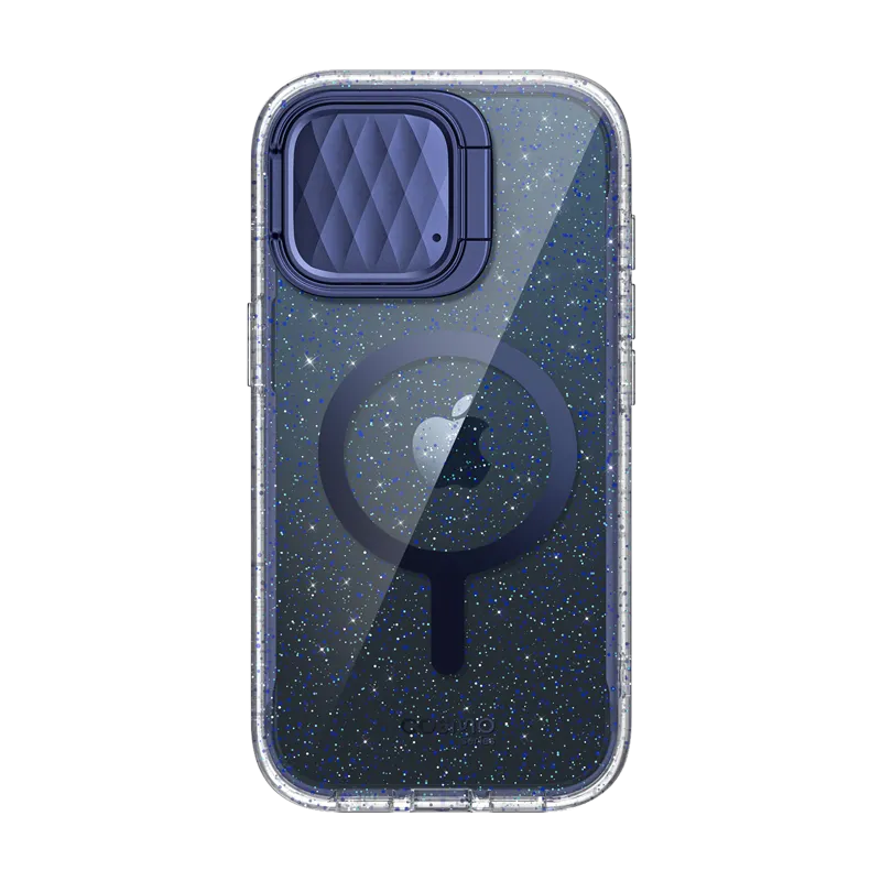 Anti Shock Layer iPhone 15 Pro Max Cosmo Mag Case- Glitter Blue
