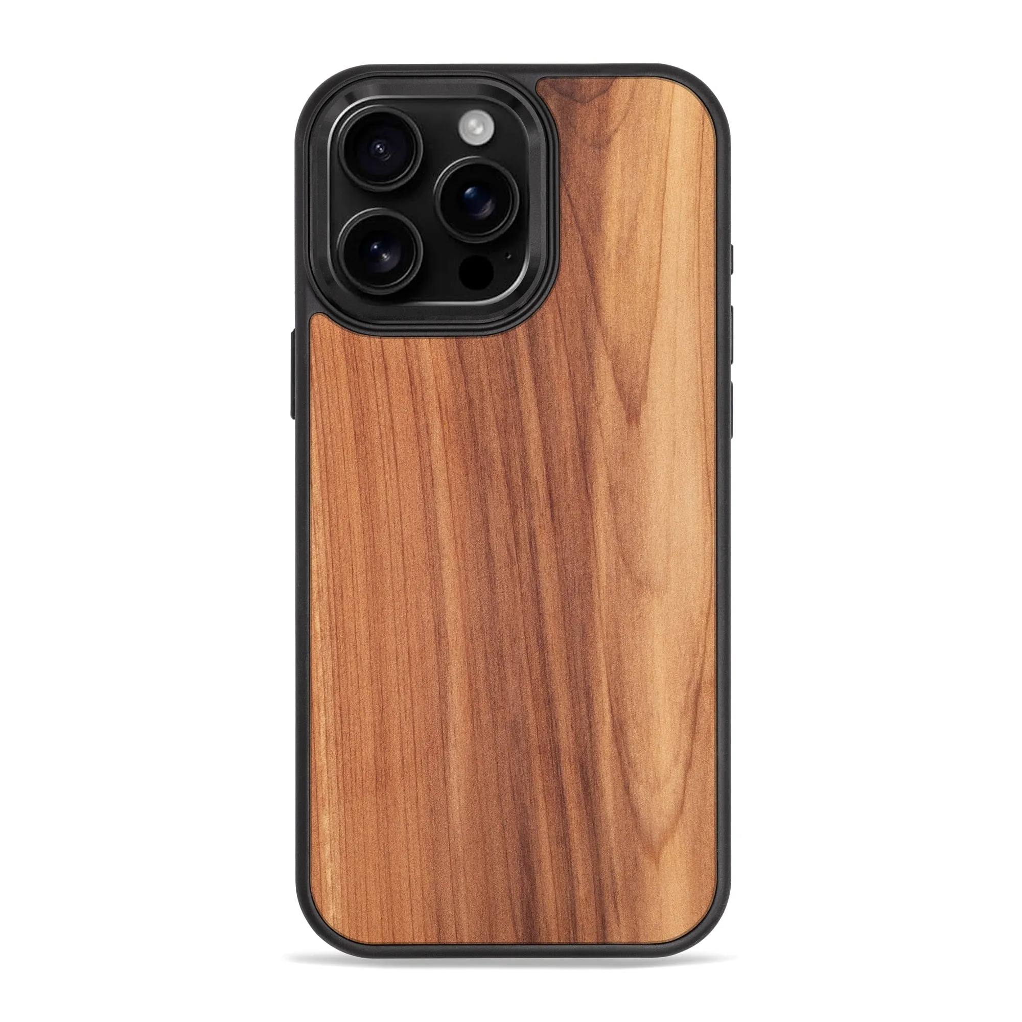 iPhone 15 Pro Max Slim Wood Case Premium Texture Layer metal frame