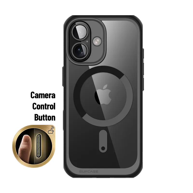 Comfort Design Rugged Texture Design iPhone 16 6.1 inch Unicorn Beetle MAG Slim Clear MagSafe Camera Control Button Case-Black