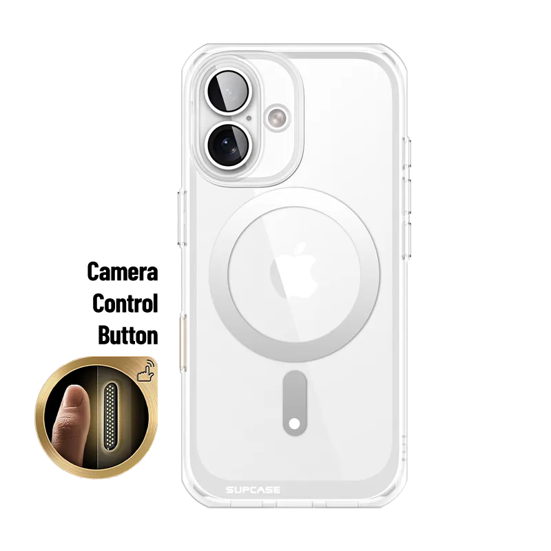 Flexible Surface Texture Refined Texture iPhone 16 6.1 inch Unicorn Beetle MAG Slim Clear MagSafe Camera Control Button Case-Clear