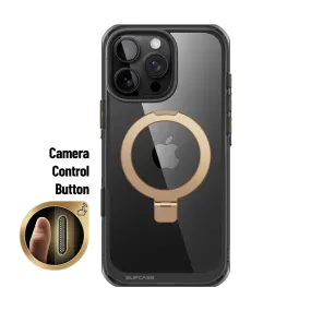 Anti scratch iPhone 16 Pro Max 6.9 inch Unicorn Beetle MAG Stand Slim Clear MagSafe Camera Control Button Case-Black/Gold
