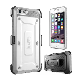 iPhone 6 Plus / 6S Plus Unicorn Beetle Pro Full Body Rugged Holster Case with Screen Protector-White Stylish Detail Layer Pocket Size