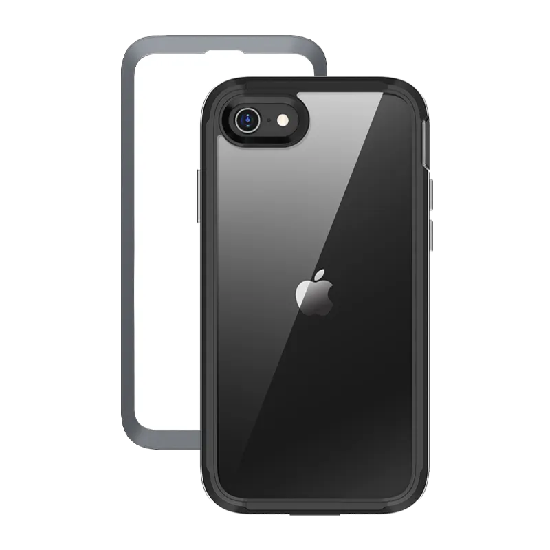 Modern Design Texture Smooth Outline iPhone 7/ 8 Unicorn Beetle EDGE with Screen Protector Clear Case-Black