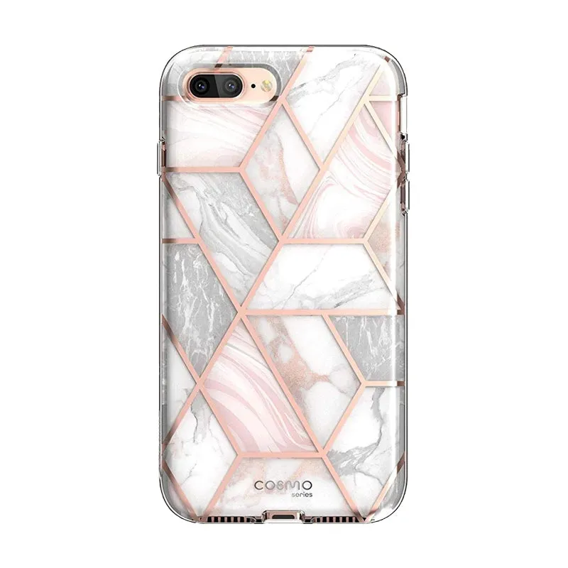 Durable Build Quality Protective Finish iPhone 8 Plus | 7 Plus Cosmo Case-Marble Pink