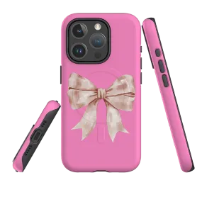 Premium Feel iPhone MagSafe Tough Case -  Big Bow Light Pink