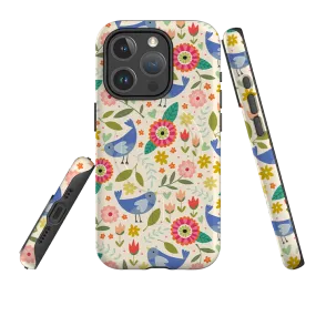 Hybrid Build Texture iPhone MagSafe Tough Case -  Bird Pattern I By Suzy Taylor