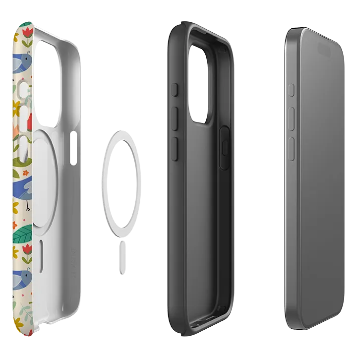 iPhone MagSafe Tough Case -  Bird Pattern I By Suzy Taylor Protective Design