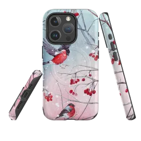 Vivid Surface Detail Protective Texture Layer iPhone MagSafe Tough Case -  Birds and Berries