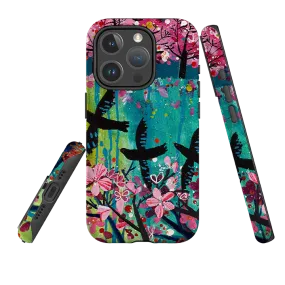 Luxury Surface Layer Vivid Design Texture iPhone MagSafe Tough Case -  Black Birds By Claire West