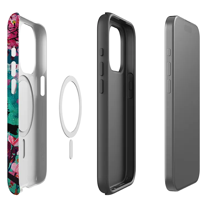 Outdoor Use iPhone MagSafe Tough Case -  Black Birds By Claire West