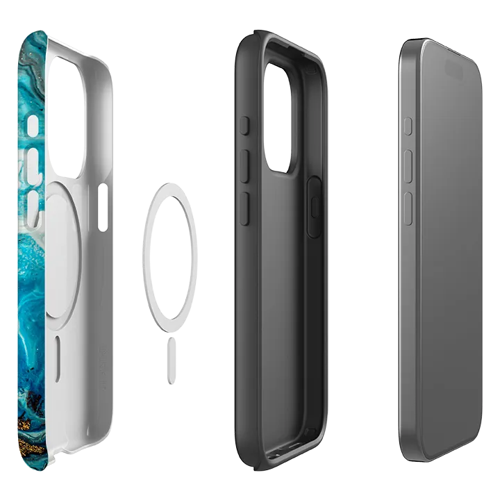 iPhone MagSafe Tough Case -  Blue Royal Clear Design Elegant Build Texture