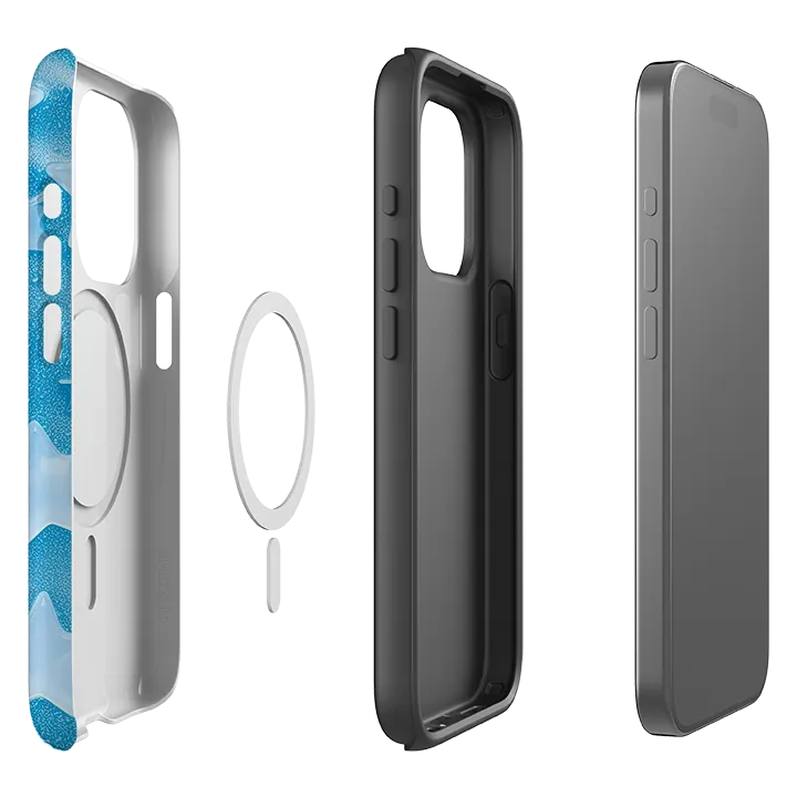 Modern Look Comfort Texture Finish iPhone MagSafe Tough Case - Blue Stars I