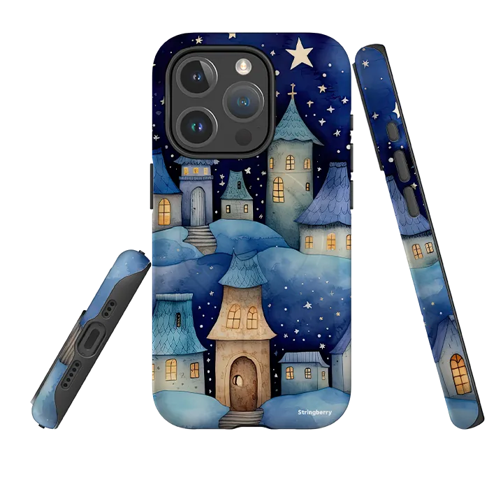 iPhone MagSafe Tough Case -  Blue Stars Luxury Layer Texture Protective barrier