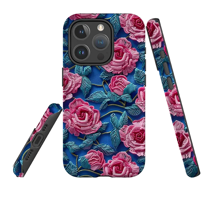 Light Form Soft Surface Design iPhone MagSafe Tough Case - Blue Summer Roses