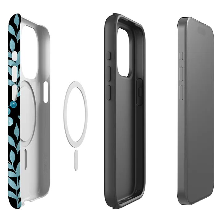 Soft Edge Look iPhone MagSafe Tough Case -  Blue Xmas Florals