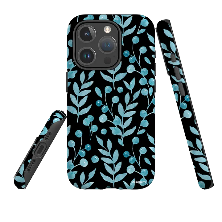 Protective Edge Layer Professional Look iPhone MagSafe Tough Case -  Blue Xmas Florals
