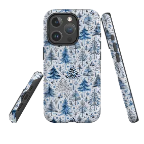 iPhone MagSafe Tough Case -  Blue Xmas Trees By Elisabeth Haager Comfort Edge Texture Strong Grip