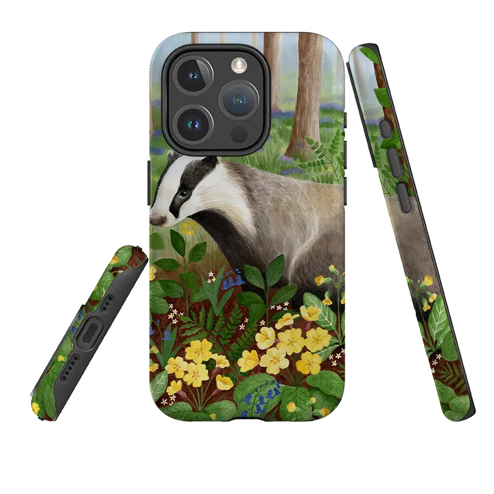 iPhone MagSafe Tough Case - Bluebell Badger By Bex Parkin Vivid Surface