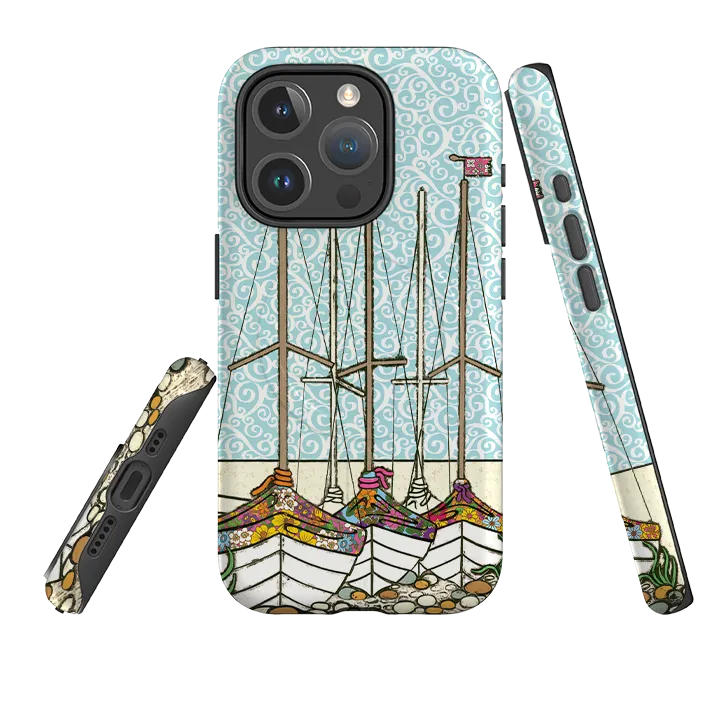iPhone MagSafe Tough Case -  Boats At Rest By Amelia Bowman Scratch Proof Ergonomic Texture