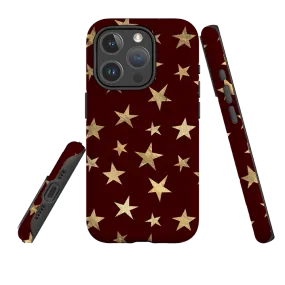 Smooth Look Texture Stylish Pattern iPhone MagSafe Tough Case - Brown and Gold Stars