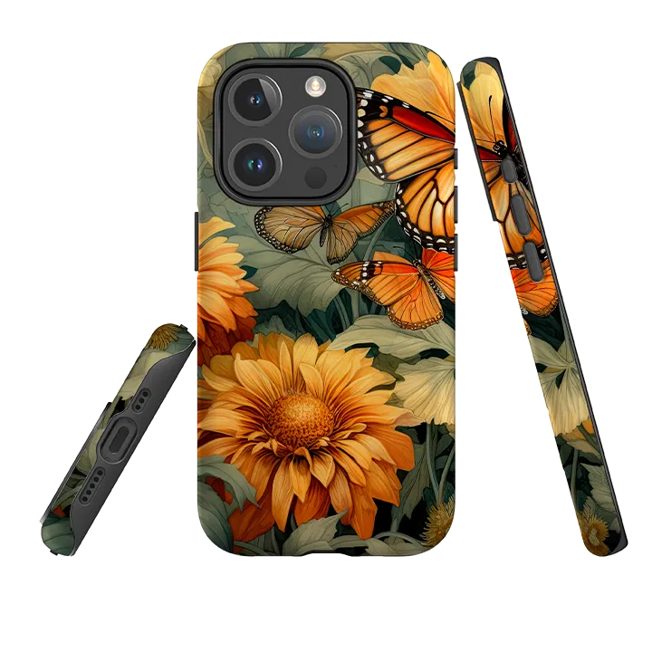 iPhone MagSafe Tough Case - Butterfly Daisies V Stylish Layer Texture