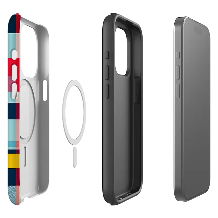 Minimal Texture iPhone MagSafe Tough Case - Cancun Gingham